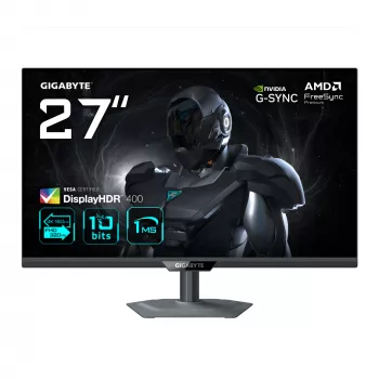 GIGABYTE G27U 27” 4K UHD spēļu monitors — divkāršais režīms (4K 160 Hz vai FHD 320 Hz), 3840 x 2160, 1 ms, 350 cd/m², FreeSync Premium, DisplayHDR400, HDMI 2.1, DisplayPort 1.4