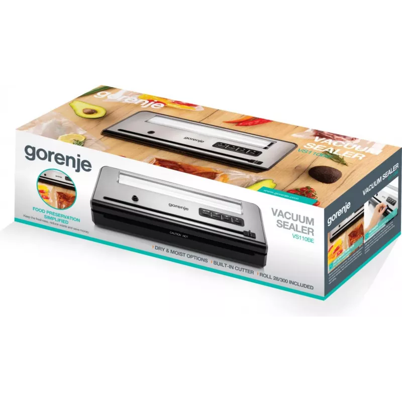 Gorenje VS110BE vakuuma aizvākošanas ierīce 750 mbar Nerūsējošais tērauds