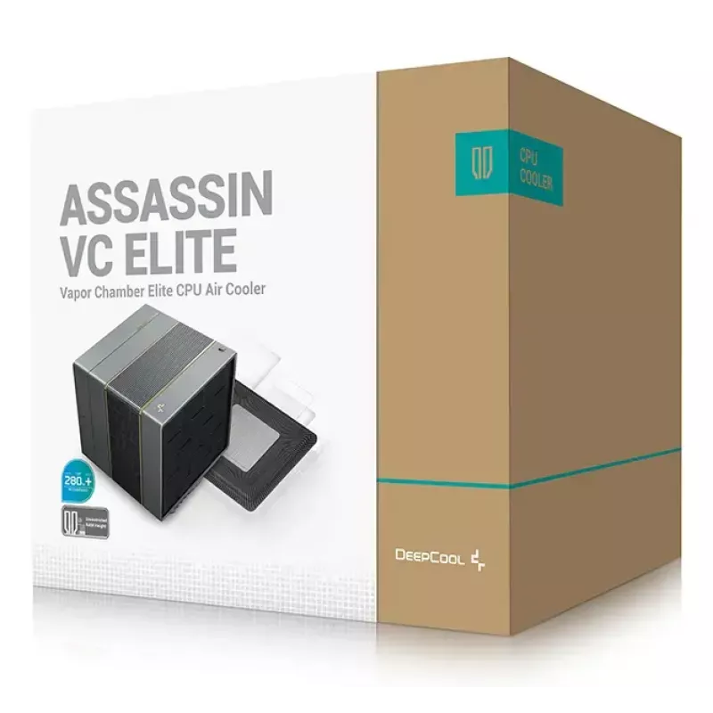 CPU gaisa dzesētājs DeepCool ASSASSIN VC ELITE, 120/140 mm ventilatori, FDB, 147×144×164 mm, Melns