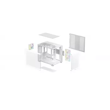 PC korpuss DeepCool CG330 3F balta — Vidēja torņa ATX šasija, balta