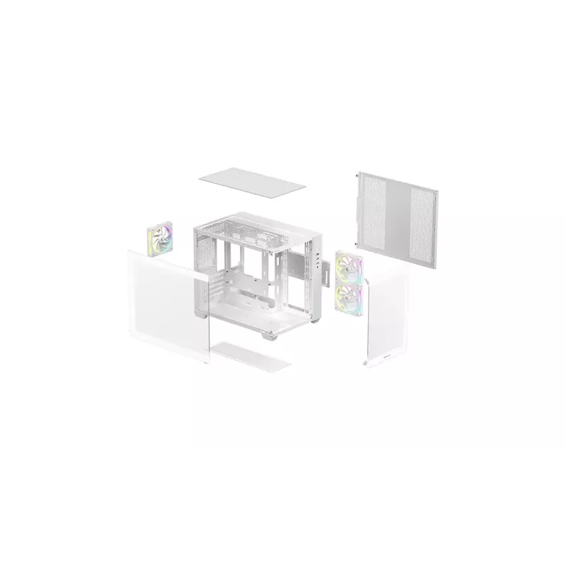 PC korpuss DeepCool CG330 3F balta — Vidēja torņa ATX šasija, balta
