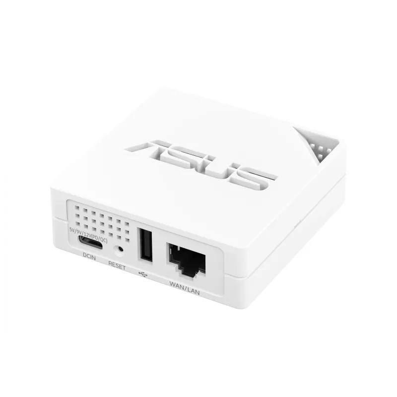 Pārnēsājams bezvadu maršrutētājs ASUS RT-AX50 Go, divjoslu 2,4/5 GHz, Wi‑Fi 6 (802.11ax), 1501 Mbps, balts
