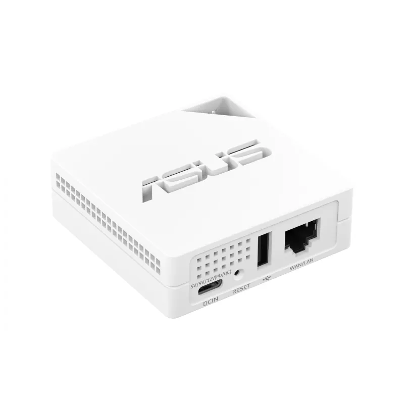 Pārnēsājams bezvadu maršrutētājs ASUS RT-AX50 Go, divjoslu 2,4/5 GHz, Wi‑Fi 6 (802.11ax), 1501 Mbps, balts