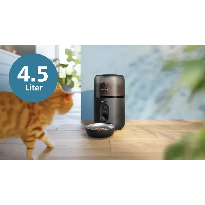 Automātiskā mājdzīvnieku barotava Philips 5000 sērija PAW5320/02 ar kameru, 4,5 L barības un ūdens ietilpība, plastmasas korpuss, iekštelpu lietošanai