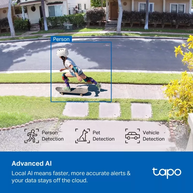 TP-Link Tapo Enhanced AI Solar Security Camera Ultra, bezvadu, lodes tipa, Wi-Fi, ārējā, 850 nm, 512 GB
