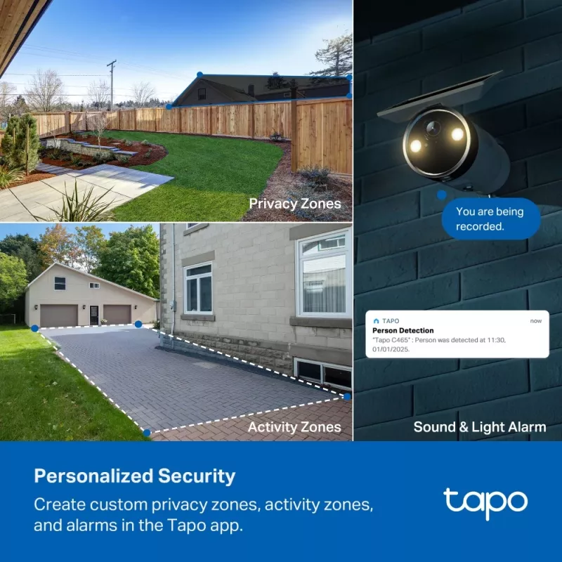 TP-Link Tapo Enhanced AI Solar Security Camera Ultra, bezvadu, lodes tipa, Wi-Fi, ārējā, 850 nm, 512 GB