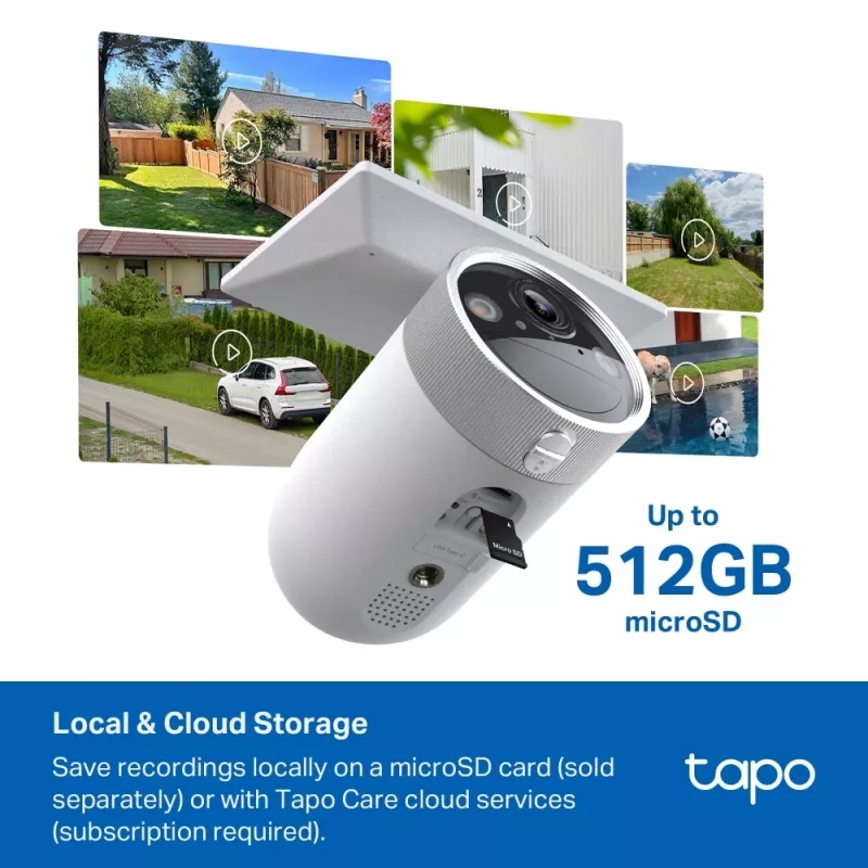 TP-Link Tapo Enhanced AI Solar Security Camera Ultra, bezvadu, lodes tipa, Wi-Fi, ārējā, 850 nm, 512 GB