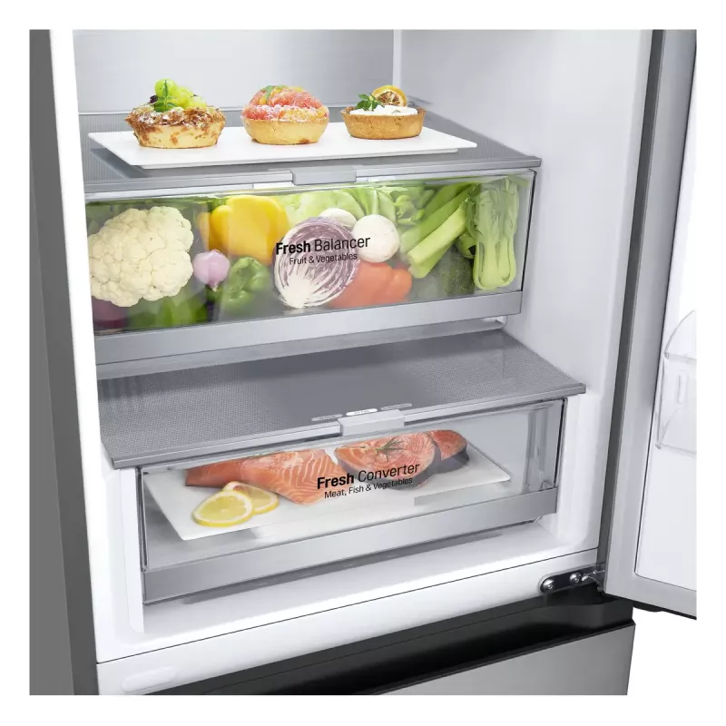 LG GBV7280CPY.APYQEUR ledusskapis-saldētava Brīvi stāvošs 387 L Nerūsējošais tērauds
