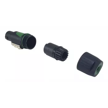 4‑Polu speakON kabeļa savienotājs EQUIP 4‑polu sieviešu, melns, 22.5×22.5 mm, 30 g