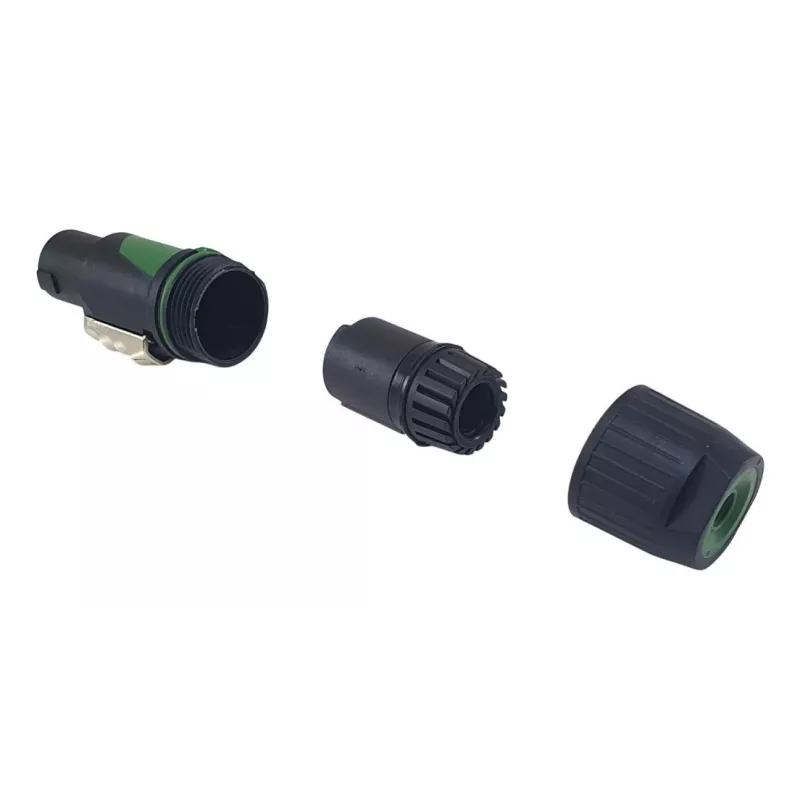 4‑Polu speakON kabeļa savienotājs EQUIP 4‑polu sieviešu, melns, 22.5×22.5 mm, 30 g