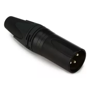 3‑polu vīrišķais XLR kabeļa savienotājs EQUIP 147930, melns, 3‑kontaktu, 19×19 mm, 28,8 g