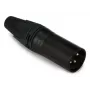 3‑polu vīrišķais XLR kabeļa savienotājs EQUIP 147930, melns, 3‑kontaktu, 19×19 mm, 28,8 g