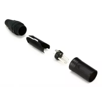 3‑polu vīrišķais XLR kabeļa savienotājs EQUIP 147930, melns, 3‑kontaktu, 19×19 mm, 28,8 g
