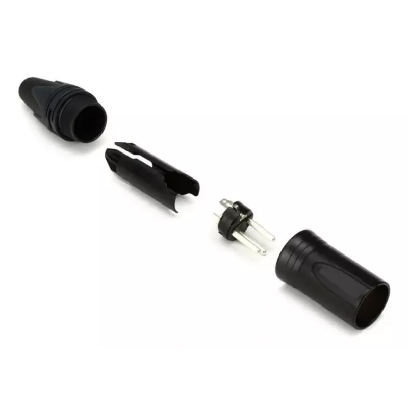 3‑polu vīrišķais XLR kabeļa savienotājs EQUIP 147930, melns, 3‑kontaktu, 19×19 mm, 28,8 g