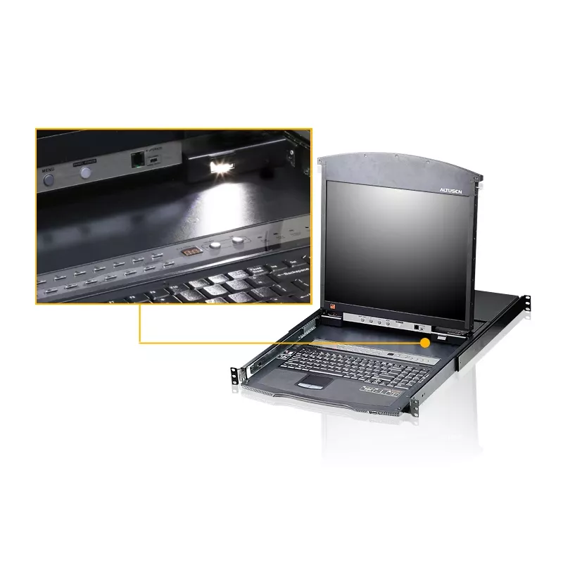 ATEN KL1508AM plaukta konsole 43,2 cm (17 collas) 1280 x 1024 pikseļi Metāls Melna 1U
