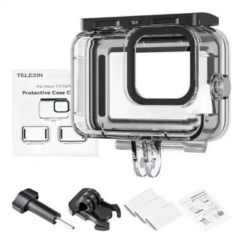 Aizsargmaciņa komplekts Telesin GoPro Hero 12/11/10/9 – cietā apvalka un silikona pārvalka komplekts