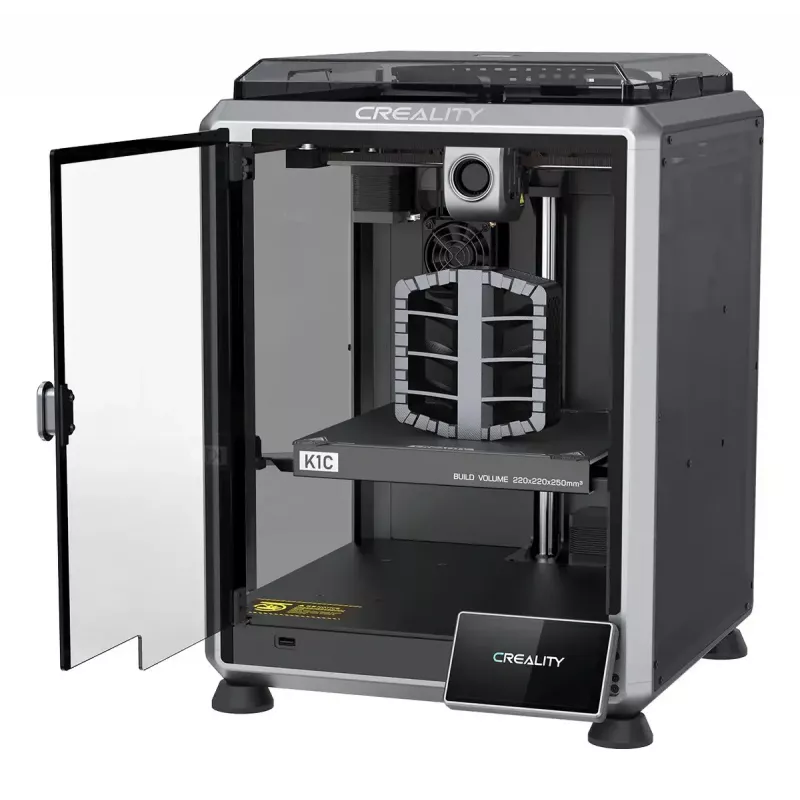 3D Printer Creality K1C FDM Wi‑Fi — PLA/ABS/ASA/PETG/TPU, Slānis 0.1–0.35 mm, 4.3 collu skārienekrāns, 100–240V