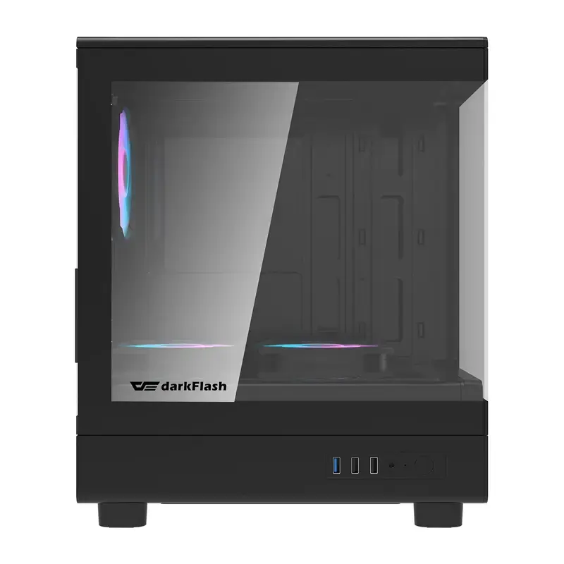 Datora korpuss DarkFlash DB330M Melns v2 ar trim iepriekš uzstādītiem ventilatoriem