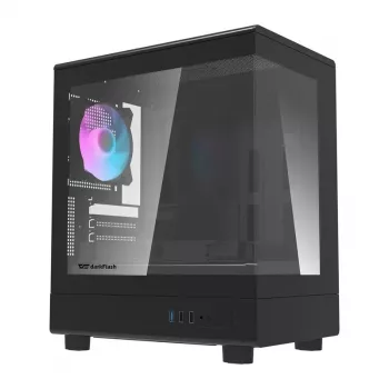 Datora korpuss DarkFlash DB330M Melns v2 ar trim iepriekš uzstādītiem ventilatoriem