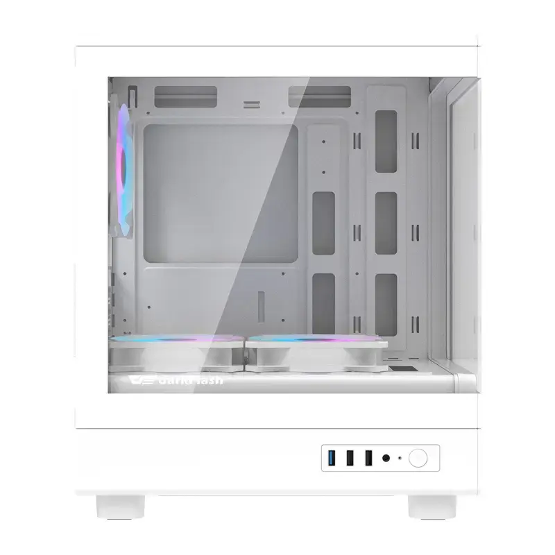 Darkflash datora korpuss DB330M balta v2 ar trīs iepriekš uzstādītiem ventilatoriem, micro-ATX/mATX atbalsts