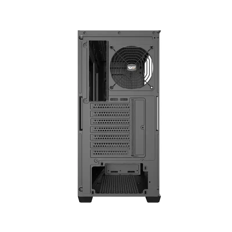 ATX datora korpuss Darkflash DS900WS — midi tornis, bez ventilatoriem, melns