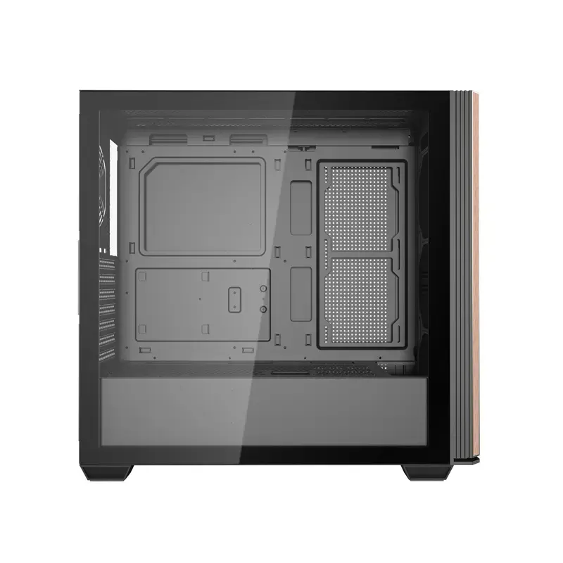 ATX datora korpuss Darkflash DS900WS — midi tornis, bez ventilatoriem, melns