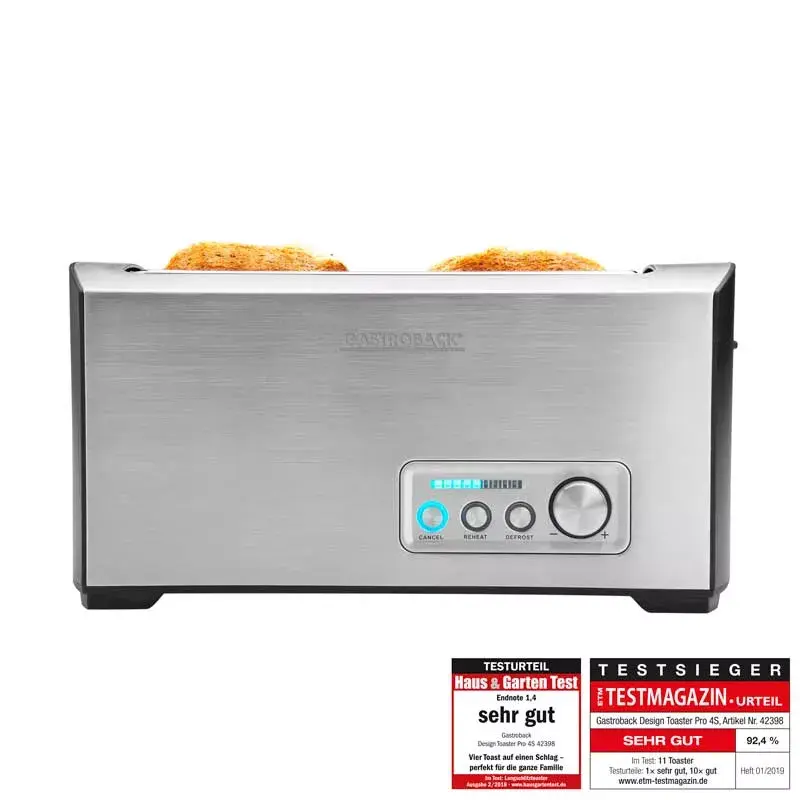 Grauzdētājs Gastroback Design Pro 4S 2 šķēles 1500 W Melns Nerūsējošais tērauds