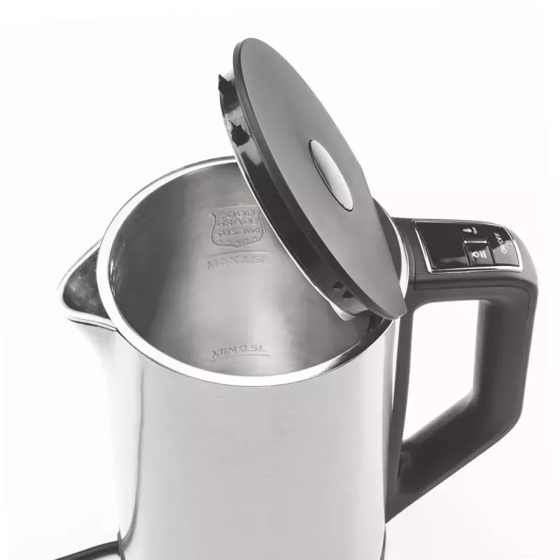 Elektriskā tējkanna GASTROBACK Design Cool Touch 1,5 L 2200 W, nerūsējošais tērauds/melna