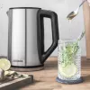 Elektriskā tējkanna GASTROBACK Design Cool Touch 1,5 L 2200 W, nerūsējošais tērauds/melna