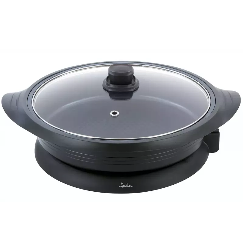 Elektriskā paeljas panna Jata PE640 — apaļa, iekšējais diametrs 34 cm, šūnveida nepiedegošā virsma, 1600 W, 230 V