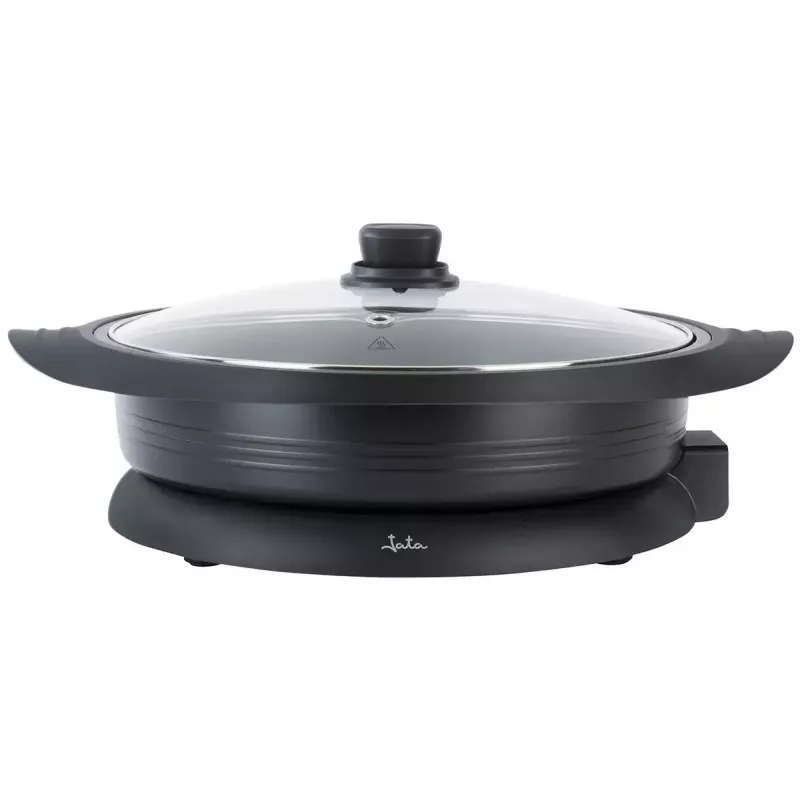 Elektriskā paeljas panna Jata PE640 — apaļa, iekšējais diametrs 34 cm, šūnveida nepiedegošā virsma, 1600 W, 230 V