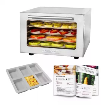 Pārtikas žāvētājs GASTROBACK Mini Professional 400 W, nerūsējošais tērauds, taimeris līdz 24 h, 282×347×206 mm