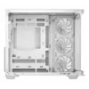 PC korpusa tornis DeepCool CG530U 4F Balts — aizmugurējais barošanas bloks, atbalsta 3x120mm sānu + 1x120mm aizmugurējo ventilatoru, 120/140mm ventilatoru stiprinājumi, 2,5 collu un 3,5 collu HDD