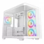 PC korpusa tornis DeepCool CG530U 4F Balts — aizmugurējais barošanas bloks, atbalsta 3x120mm sānu + 1x120mm aizmugurējo ventilatoru, 120/140mm ventilatoru stiprinājumi, 2,5 collu un 3,5 collu HDD