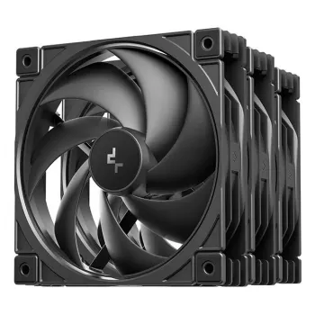 Datora korpusa ventilators DeepCool FD12 V2 120 mm melns, 500–2500 RPM, hidrauliskais gultnis, 4 gab.