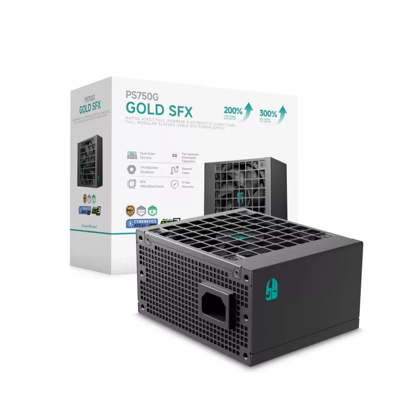 Barošanas bloks DeepCool Gamer Storm PS750G 750 W ATX 20+4 pin, FDB ventilators 92 mm, melns