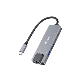 Equip 5-in-1 daudzfunkciju adapteris, 2.5GbE, USB-A x 2, USB-C x 1, USB-C, 100W USB PD