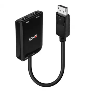 Lindy DisplayPort uz 2 portu HDMI MST centrmezgls, DisplayPort, 2 x HDMI, vīrišķais, sievišķā, taisns, taisns