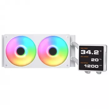 Universāls šķidruma CPU dzesētājs Cougar Poseidon Vistek Pro 240, ARGB, 120 mm ventilatori, balts