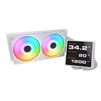 Universāls šķidruma CPU dzesētājs Cougar Poseidon Vistek Pro 240, ARGB, 120 mm ventilatori, balts