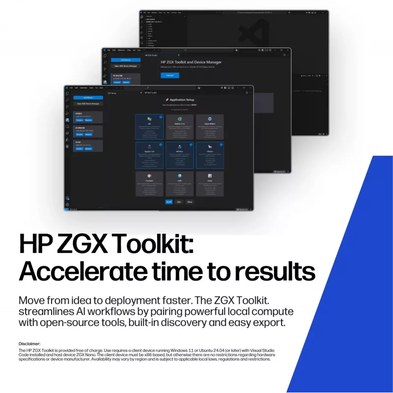 HP ZGX Nano G1n AI GB10 128 GB LPDDR5x-SDRAM 4 TB SSD Linux Mini PC Workstation AI darbstacija, AI dators Melns
