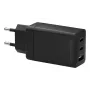 dbramante1928 re-charge IT ES sienas lādētājs — 2× USB‑C 65W + 1× USB‑A, iekštelpām, maiņstrāva, melns