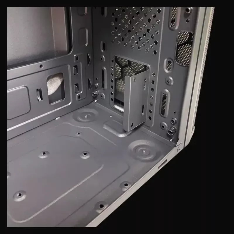 PC Micro Tower korpuss LC-Power 2004MB-V3, Micro-ATX/Mini-ITX, melns, augšpusē novietots PSU, atbalsta 2×3,5 collu + 2×2,5 collu, USB 3.2 Gen1