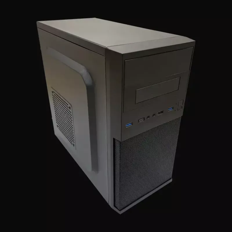PC Micro Tower korpuss LC-Power 2004MB-V3, Micro-ATX/Mini-ITX, melns, augšpusē novietots PSU, atbalsta 2×3,5 collu + 2×2,5 collu, USB 3.2 Gen1