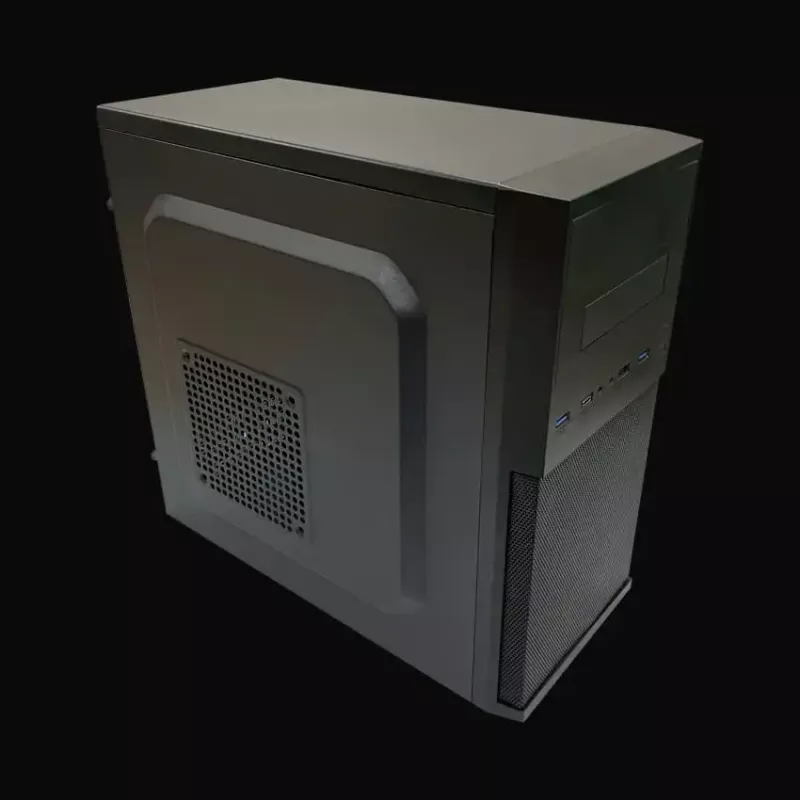 PC Micro Tower korpuss LC-Power 2004MB-V3, Micro-ATX/Mini-ITX, melns, augšpusē novietots PSU, atbalsta 2×3,5 collu + 2×2,5 collu, USB 3.2 Gen1