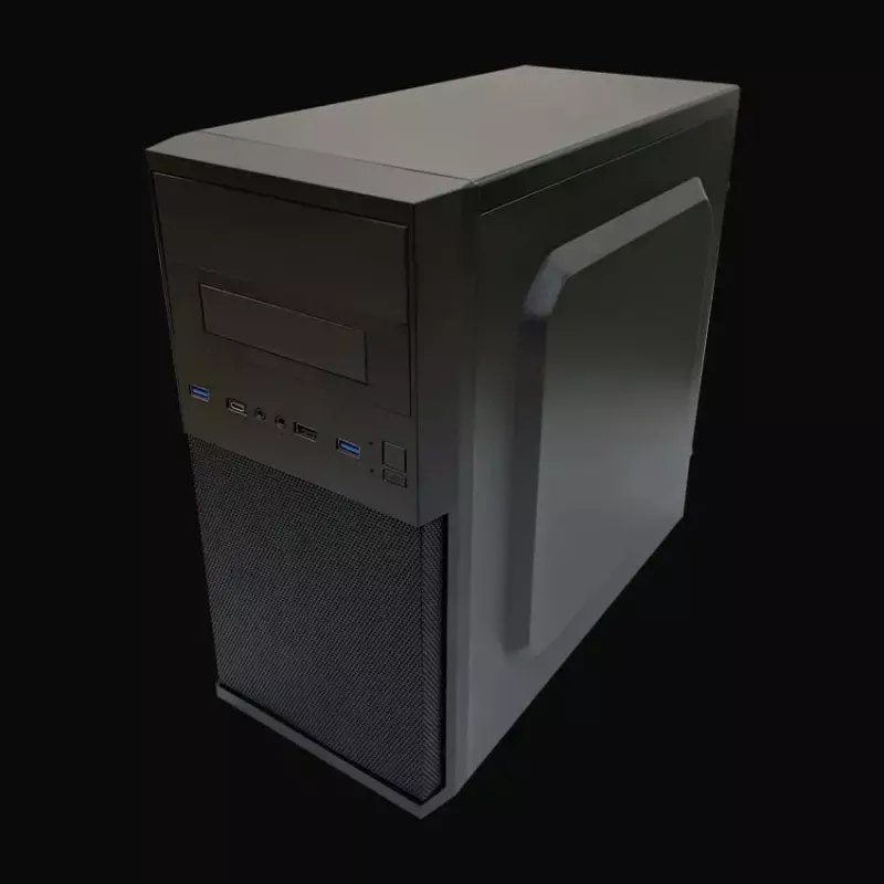 PC Micro Tower korpuss LC-Power 2004MB-V3, Micro-ATX/Mini-ITX, melns, augšpusē novietots PSU, atbalsta 2×3,5 collu + 2×2,5 collu, USB 3.2 Gen1