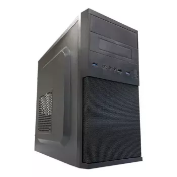 PC Micro Tower korpuss LC-Power 2004MB-V3, Micro-ATX/Mini-ITX, melns, augšpusē novietots PSU, atbalsta 2×3,5 collu + 2×2,5 collu, USB 3.2 Gen1