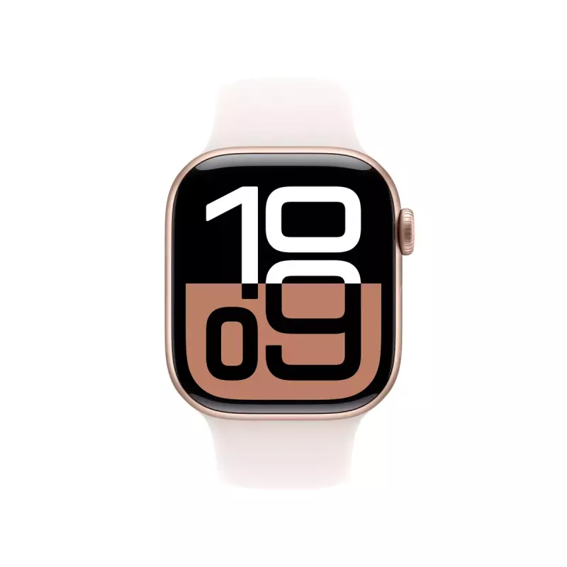 Viedpulkstenis Apple Watch Series 10 GPS + Cellular 42mm Rožu zelta alumīnija korpuss Gaiši sārts sporta siksna M/L