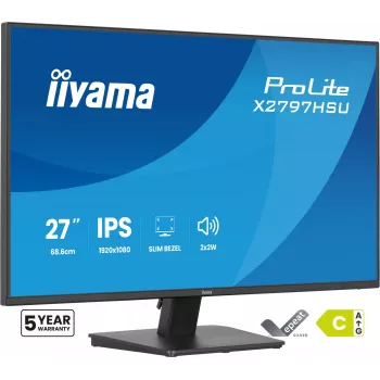 Datora monitors IIYAMA ProLite X2797HSU-B1 27 collas (68,6 cm) Full HD 1920×1080 LED matēts 4 ms USB 3.2 Gen 1 skaļruņi VESA melns