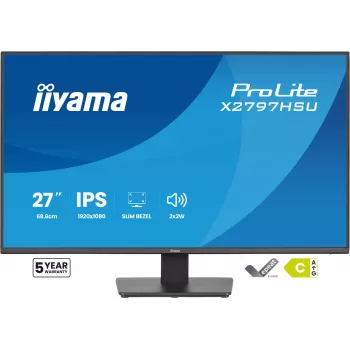 Datora monitors IIYAMA ProLite X2797HSU-B1 27 collas (68,6 cm) Full HD 1920×1080 LED matēts 4 ms USB 3.2 Gen 1 skaļruņi VESA melns